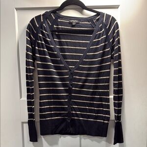 Banana Republic Blue and Cream Lightweight Cardigan